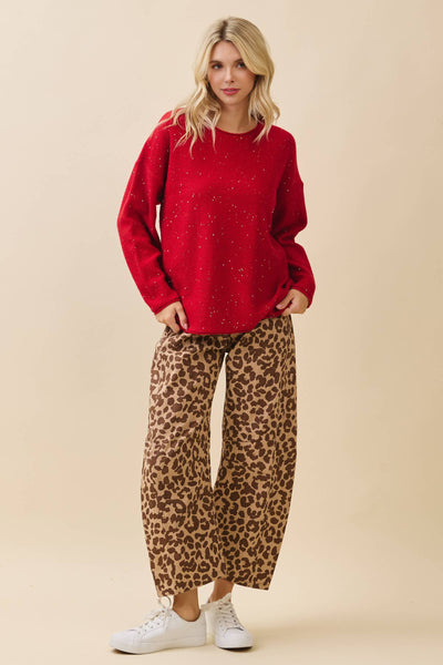 GeeGee x Lovelo - Glitter Knit Sweater OT51787: Hunter Green / L