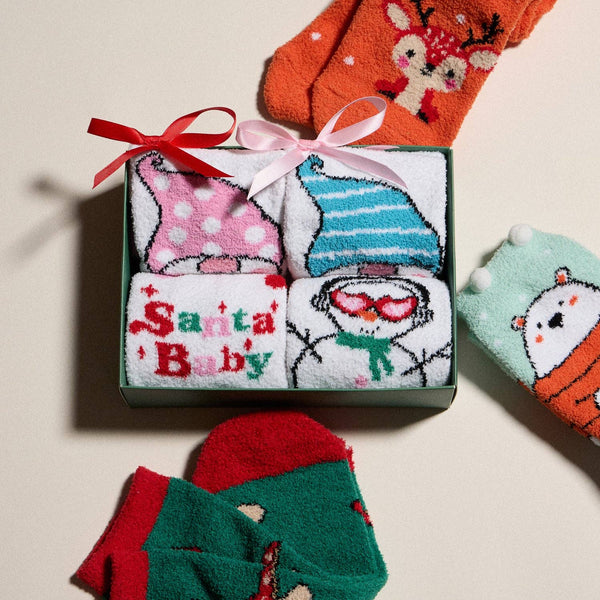 Lilla Haven - Cozy Holiday Socks Gift Set with Gnome and Snowman: ASST / ONE