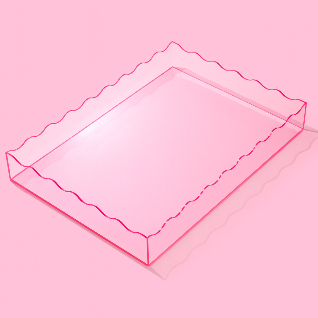 Taylor Elliott Designs - *ON SALE* Wavy Acrylic Tray - Rectangle - Large - Light Pink