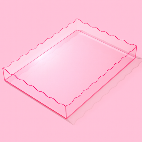 Taylor Elliott Designs - *ON SALE* Wavy Acrylic Tray - Rectangle - Large - Light Pink