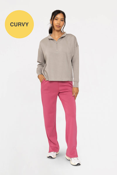 Mono B - CURVY Elevated Wide Leg Lounge Pants: SOFT MAGENTA / 1XL:2XL:3XL (2:2:2)