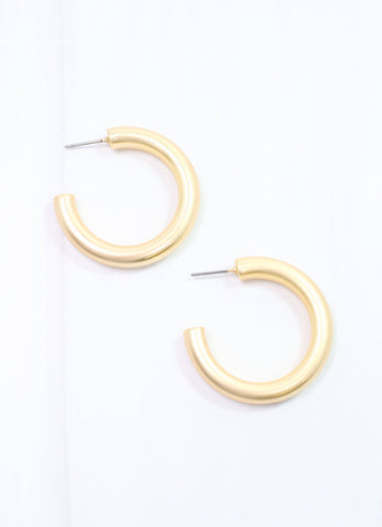 Caroline Hill - Staunton Hoop Earring Matte Gold: Default