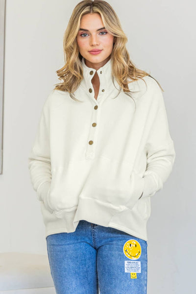 Oddi - Plus Washed High Neck Sweatshirt: Washed Lavender / XL