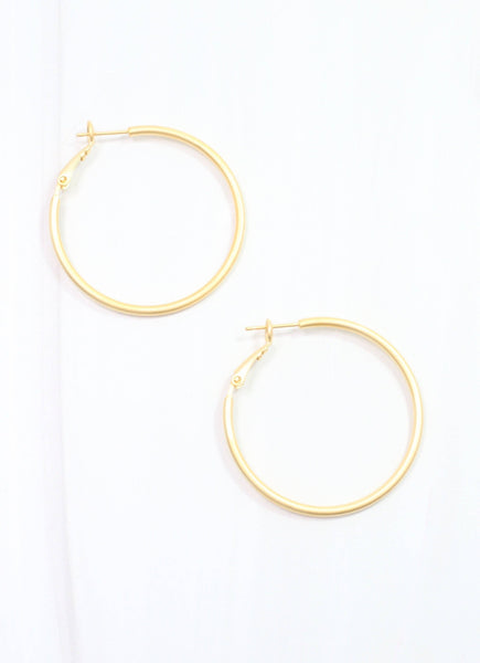 Caroline Hill - Rinaldi Hoop Earring Matte Gold: Default