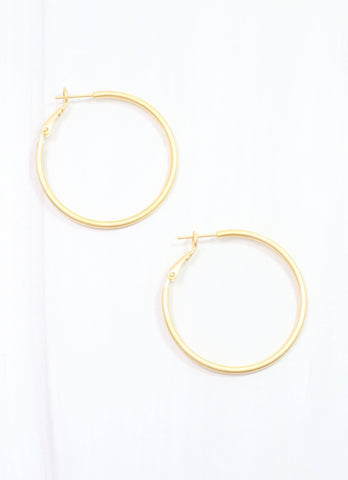 Caroline Hill - Rinaldi Hoop Earring Matte Gold: Default