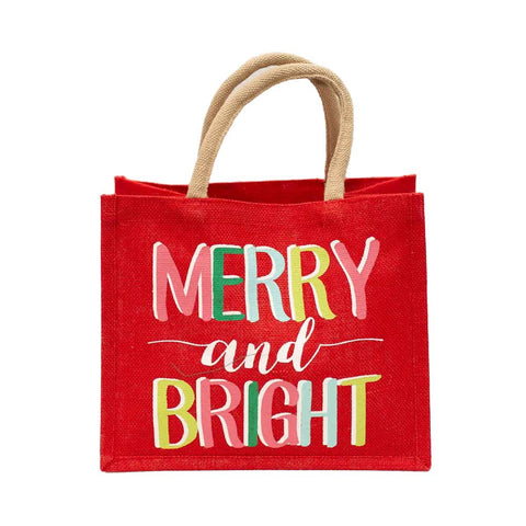 The Royal Standard - Merry & Bright Gift Tote   Red/Multi 12x10x8