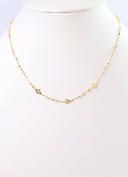 Caroline Hill - Lloyd Cross Necklace Gold: Default