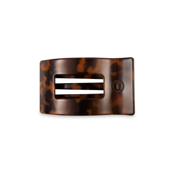 TELETIES - Flat Rectangle Hair Clip | Small | Tortoise
