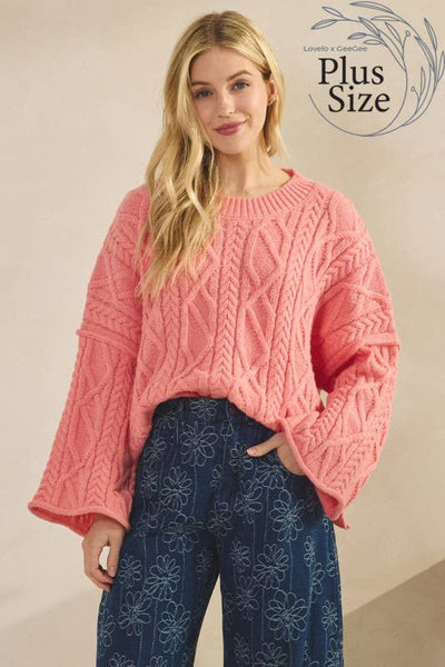 GeeGee x Lovelo - Plus Oversize Pullover OT51980PL: Dusty Pink / 2XL