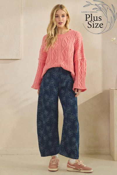 GeeGee x Lovelo - Plus Oversize Pullover OT51980PL: Dusty Pink / 2XL