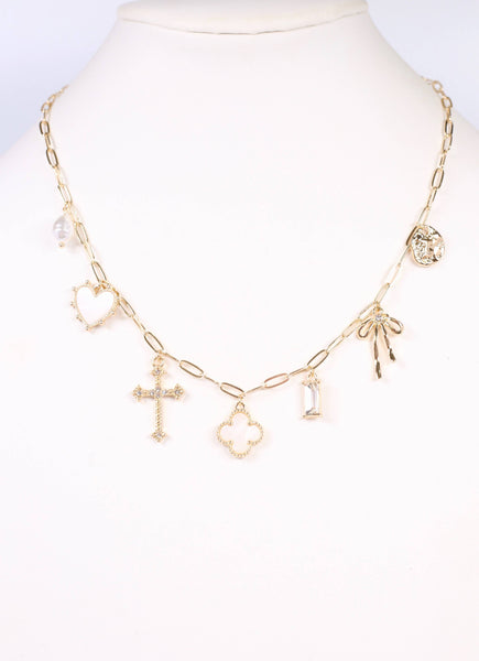 Caroline Hill - Ginifer Charm Necklace GOLD: Default
