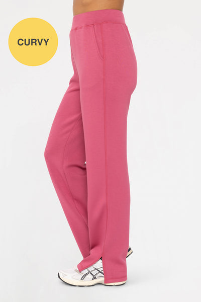 Mono B - CURVY Elevated Wide Leg Lounge Pants: SOFT MAGENTA / 1XL:2XL:3XL (2:2:2)