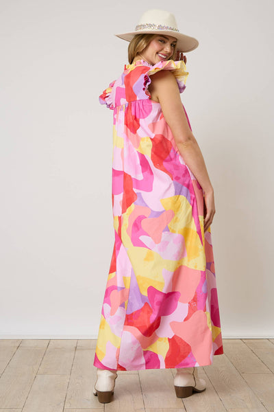 Fantastic Fawn - Watercolor Print Maxi Dress