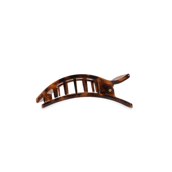 TELETIES - Flat Rectangle Hair Clip | Small | Tortoise