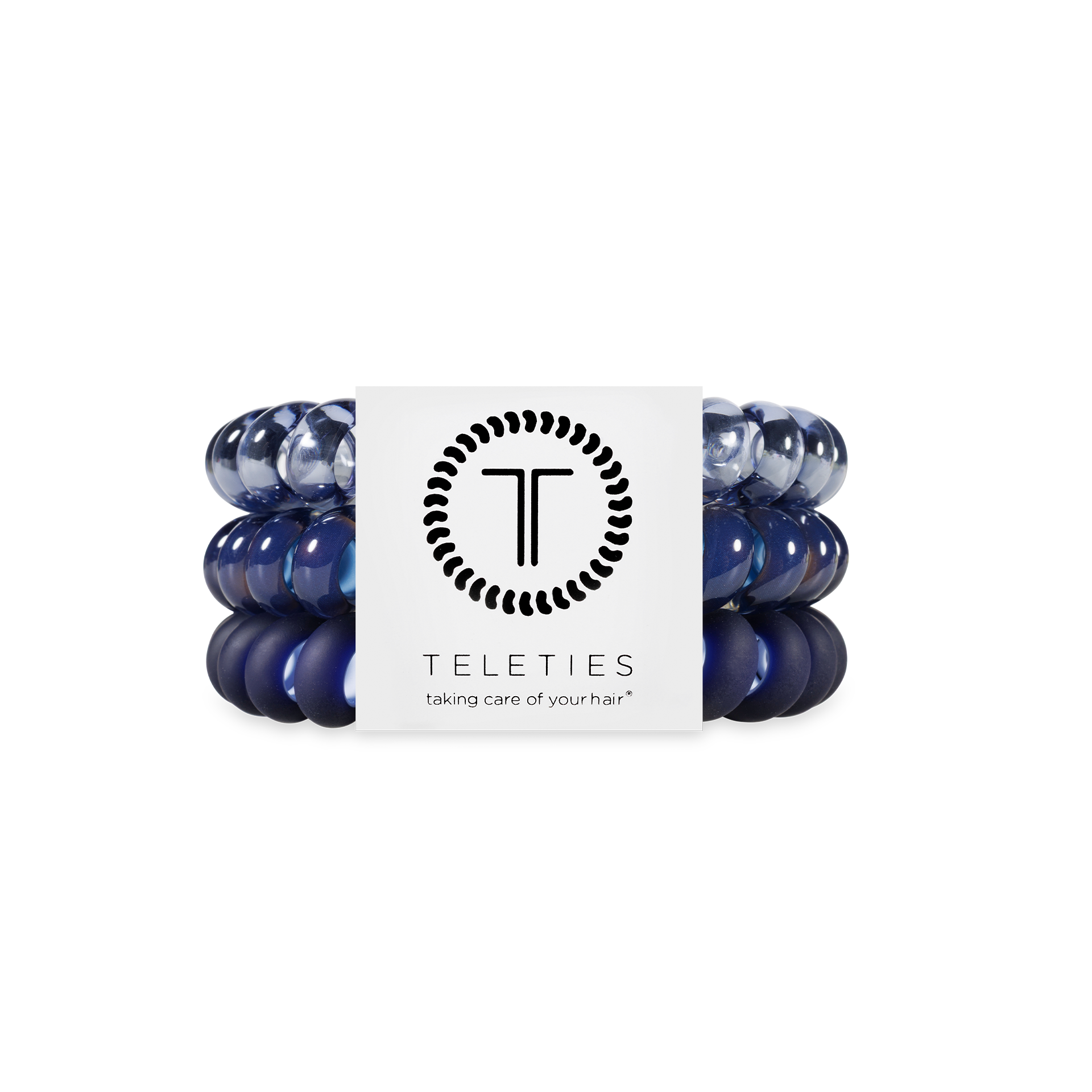 TELETIES - Spiral Hair Coils | Large | Nightfall Navy Hair Ties