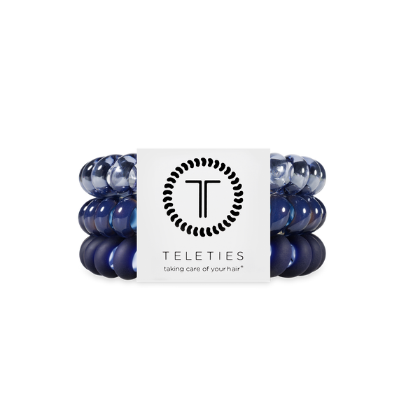 TELETIES - Spiral Hair Coils | Large | Nightfall Navy Hair Ties