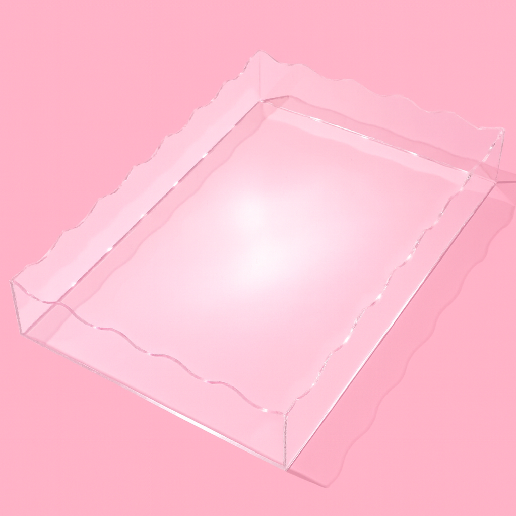 Taylor Elliott Designs - *ON SALE* Wavy Acrylic Tray - Rectangle - Large - Clear
