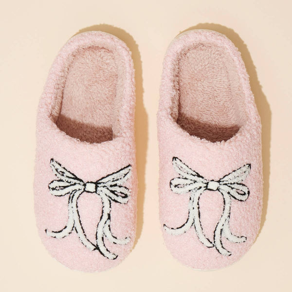 Lilla Haven - Large Ribbons Home Slippers: Pink / Large / 4DL98008