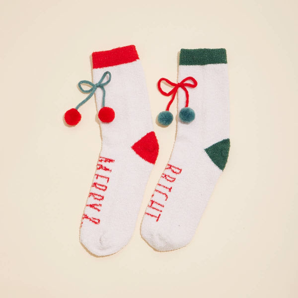 Lilla Haven - Christmas Fuzzy Socks Assorted Pack of 4: Assorted / One / 4DS98004
