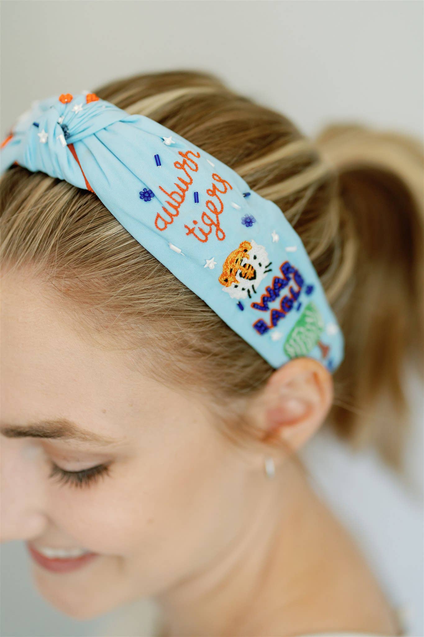 Gracefully Made Art - Auburn University Beaded Headband