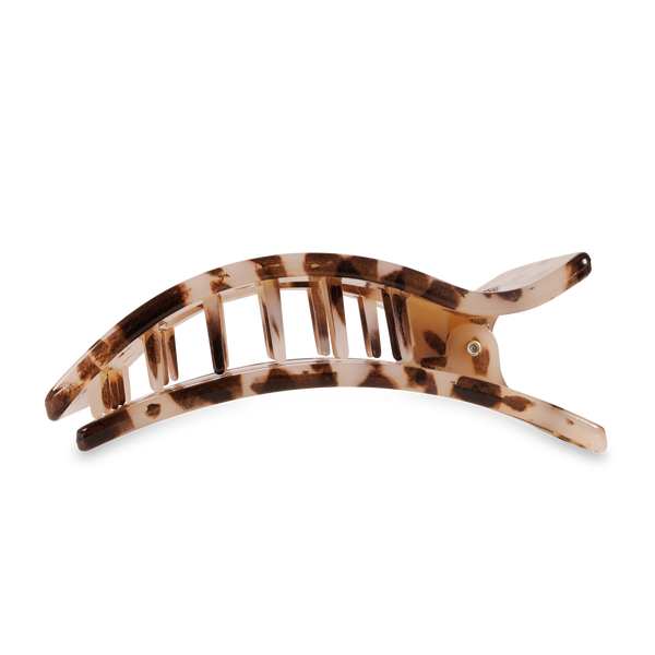 TELETIES - Flat Rectangle Hair Clip | Large | Blonde Tortoise