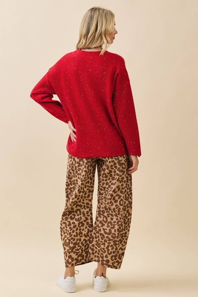 GeeGee x Lovelo - Glitter Knit Sweater OT51787: Hunter Green / S