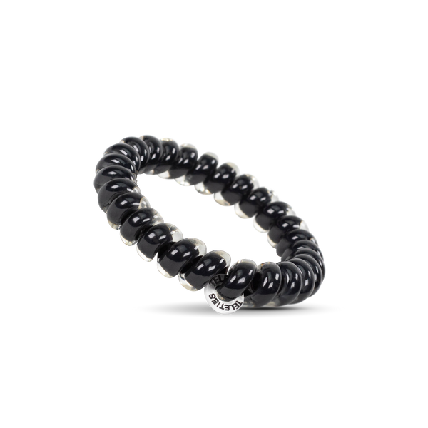 TELETIES - Spiral Hair Coils | Large | Jet Blac Hair Ties