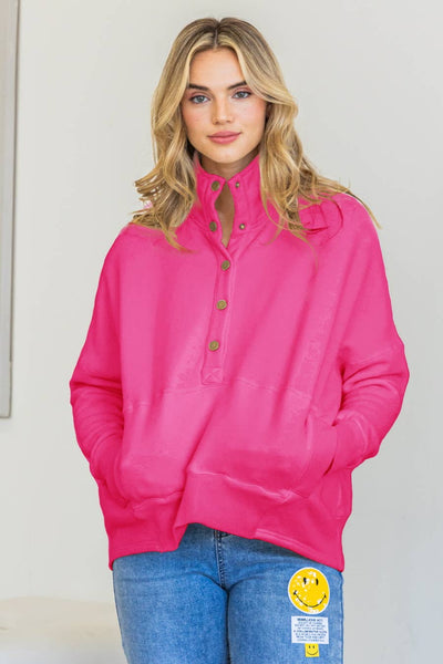 Oddi - Plus Washed High Neck Sweatshirt: Washed Lavender / 2XL