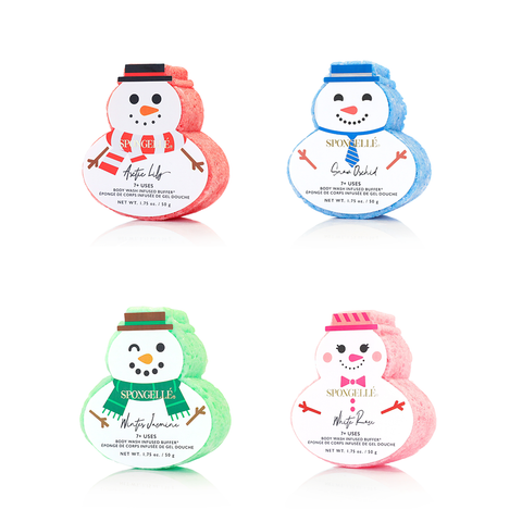 Spongellé - Snowman Holiday Buffer Assorted Pack Christmas Stocking Gift