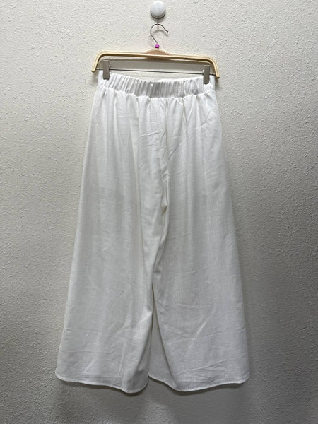 GeeGee Clothing - Sheer Linen Wide Leg Pants: WP61430: Black / S