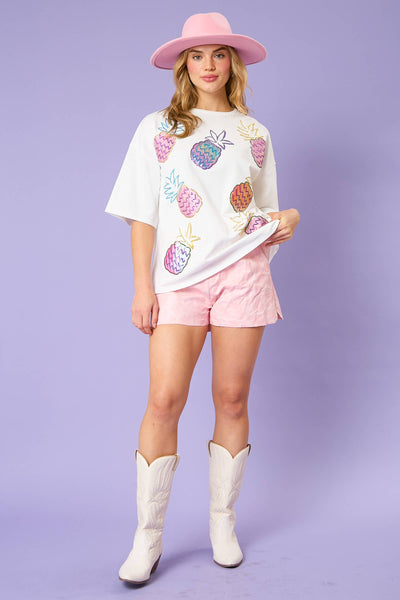 Fantastic Fawn - Sequin Pineapples T-Shirt