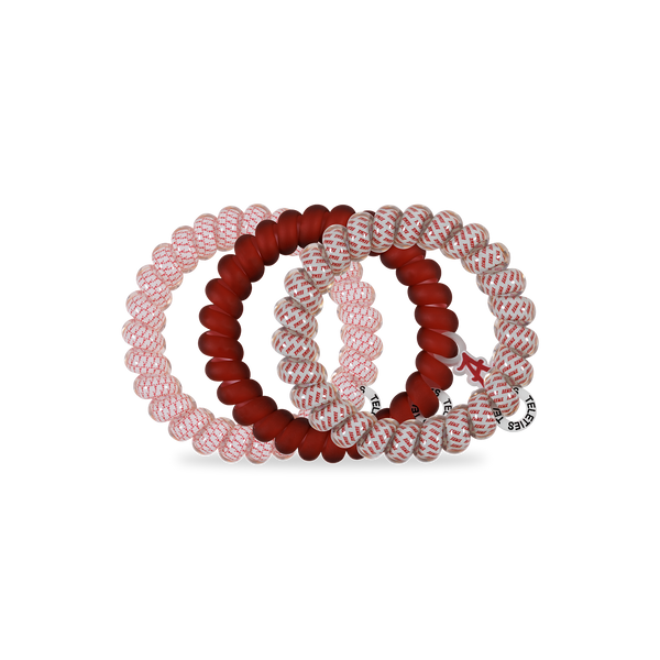 TELETIES - Spiral Hair Coils | Large | Roll Tide! Hair Ties