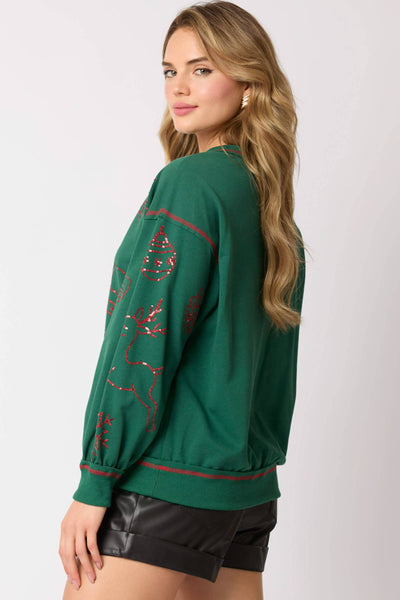 Fantastic Fawn - Crew Neck Sweatshirt - Preorders: GREEN / S