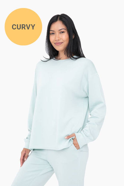 Mono B - CURVY Elevated Oversized Crew Neck: SURF SPRAY / 1XL:2XL:3XL (2:2:2)