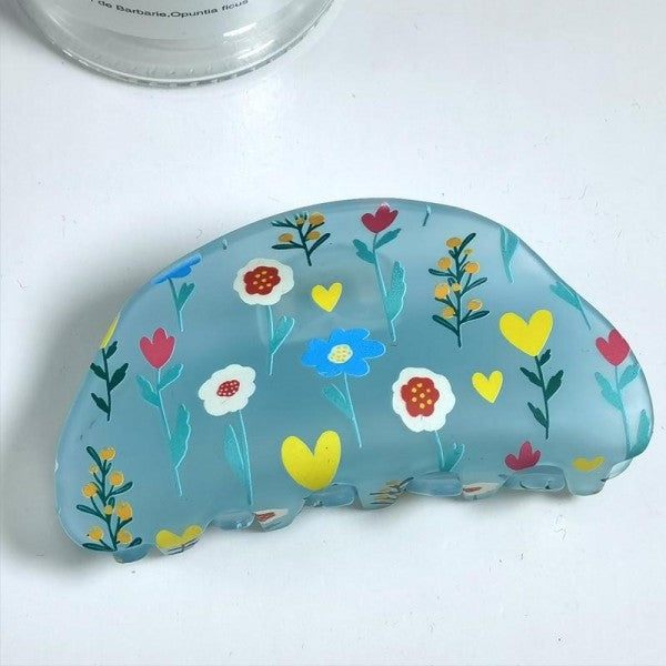 Floral Print Hair Claw