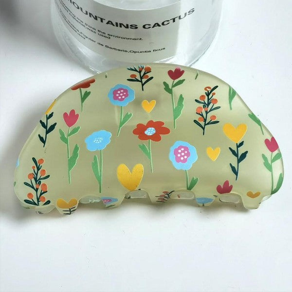 Floral Print Hair Claw