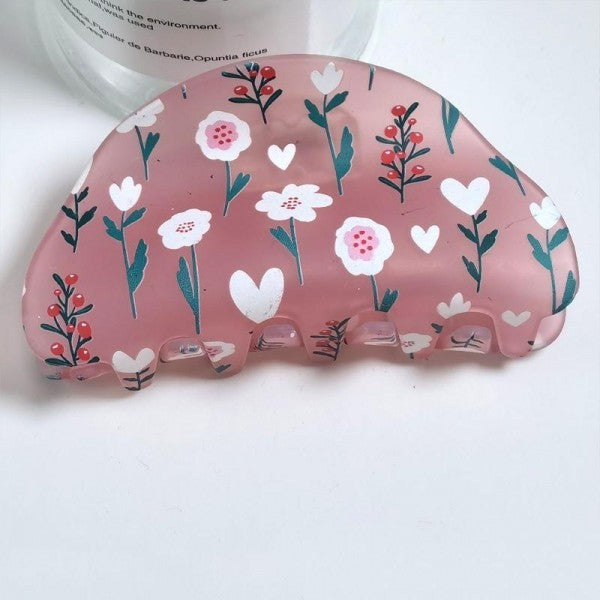 Floral Print Hair Claw