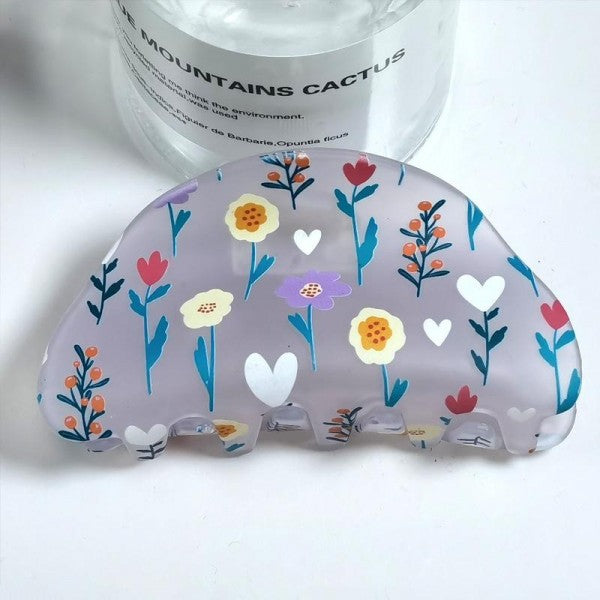 Floral Print Hair Claw