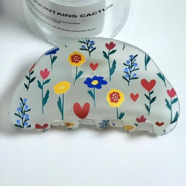 Floral Print Hair Claw