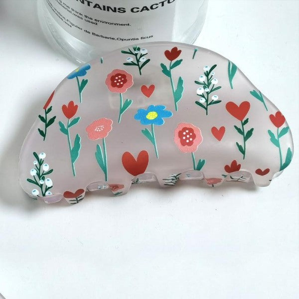 Floral Print Hair Claw