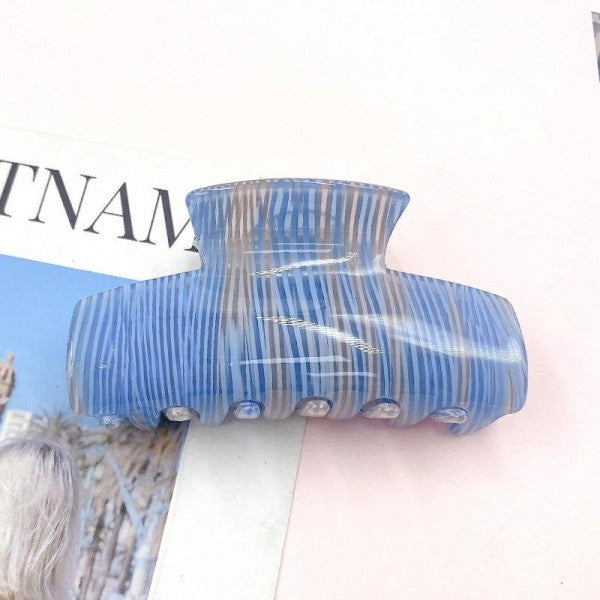 Acrylic Marbled Pinstripe Hair Claw