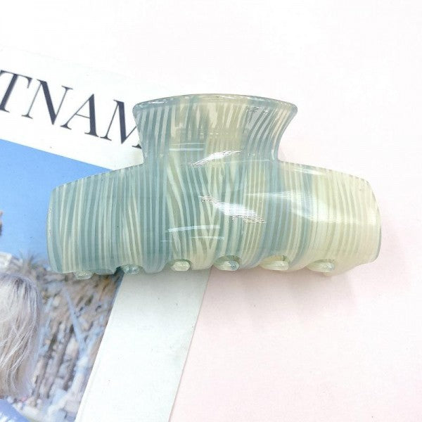 Acrylic Marbled Pinstripe Hair Claw