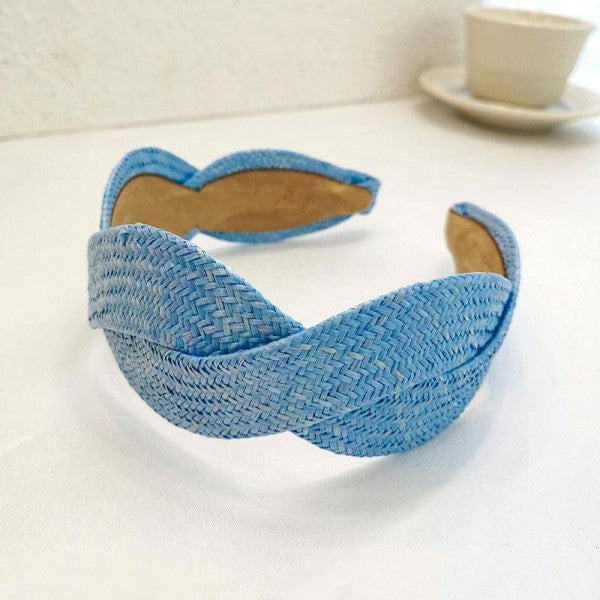 Criss Cross Woven Straw Headband