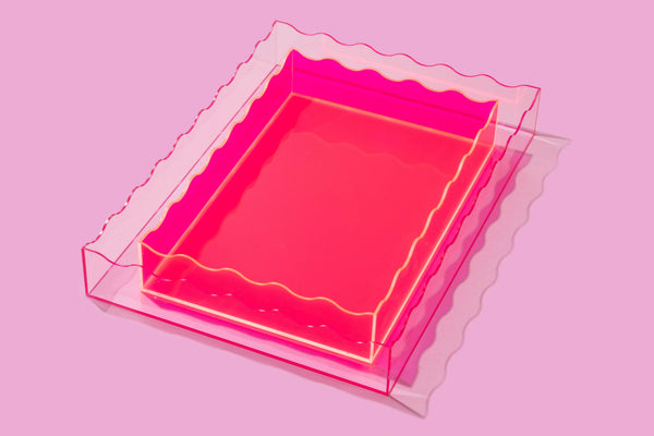 Taylor Elliott Designs - *ON SALE* Wavy Acrylic Tray - Rectangle - Large - Light Pink