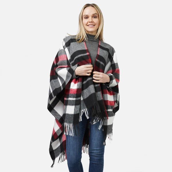 Fuzzy Plaid Wrap