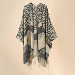 Leopard Kimono with Fringe