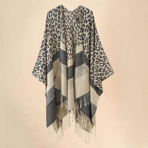 Leopard Kimono with Fringe