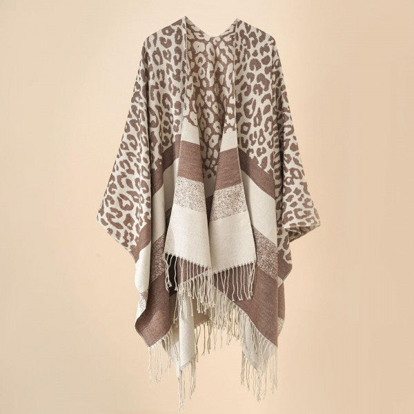 Leopard Kimono with Fringe