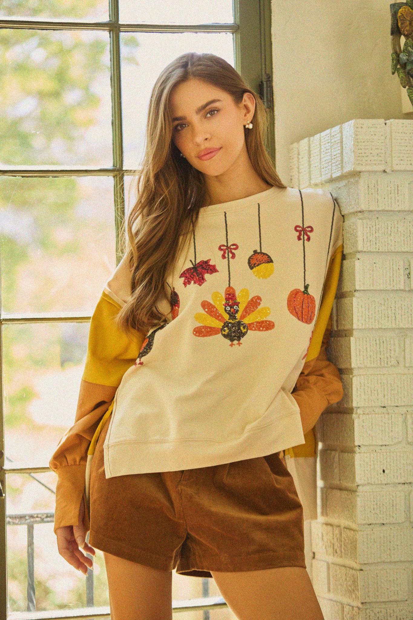 Fantastic Fawn - French Terry Color Block Pull Over