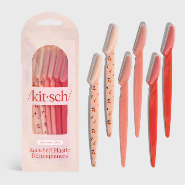 KITSCH - Recycled Plastic Dermaplaners 6pc Set - Asstd Cherry Blossom